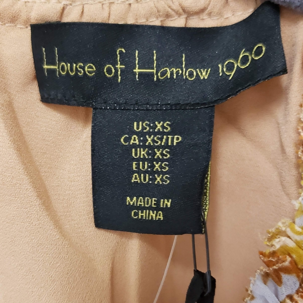 HOUSE OF HARLOW 1960 A-Line Chiffon Bobo Trapeze Swing Mini Dress—NWT—XS - Picture 8 of 16